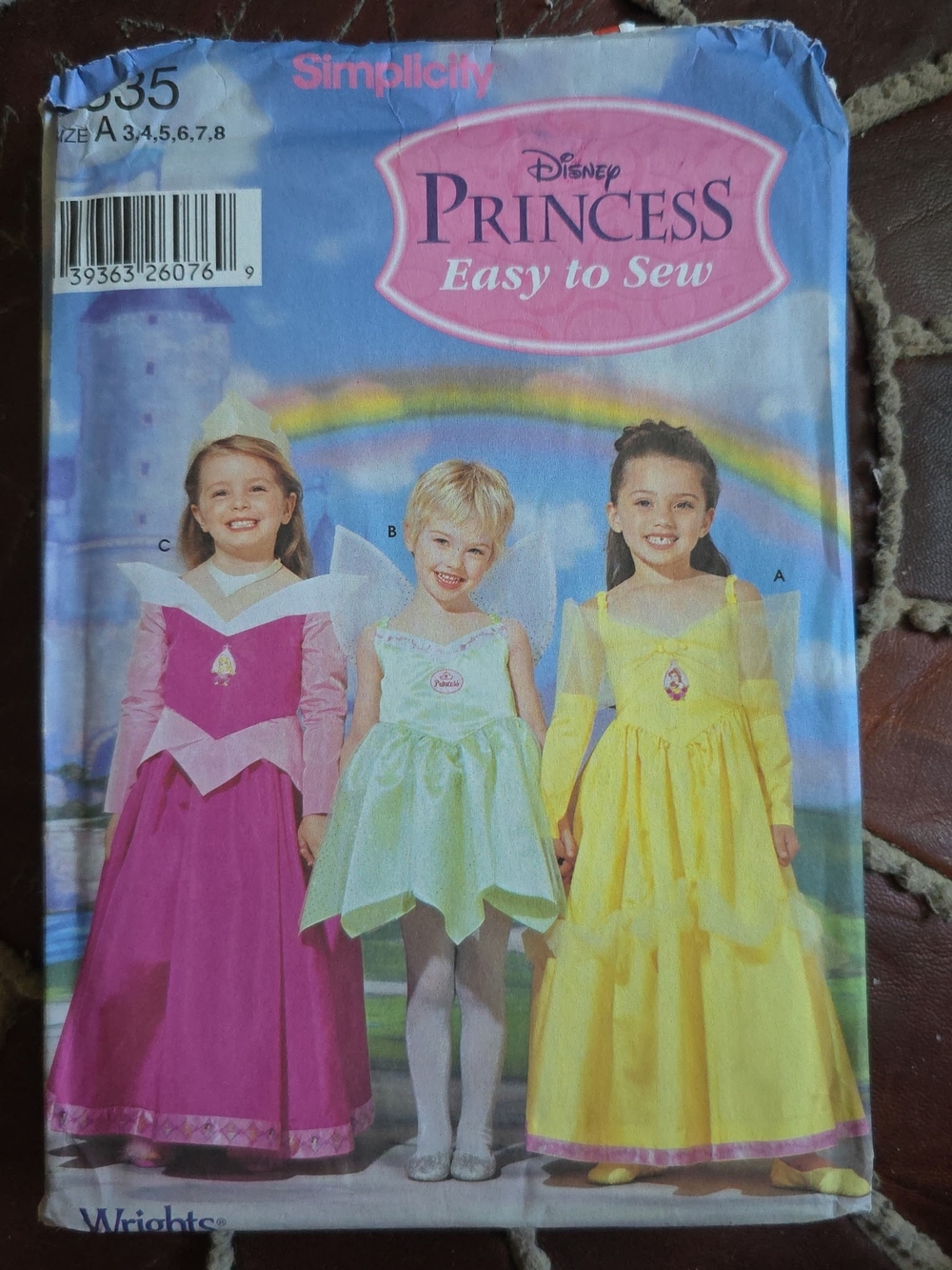 Simplicity 4135 Disney Princess Costume Pattern Aurora Tinker Bell Belle Size A